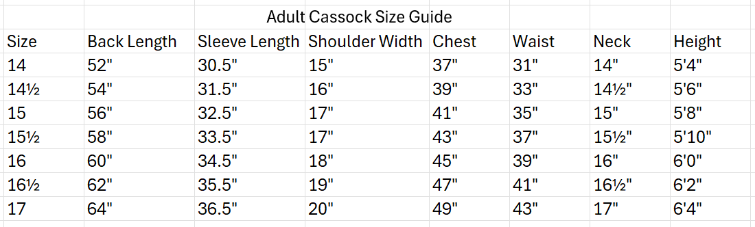 Adult Server Cassock