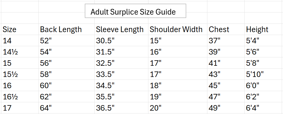 Adult Surplice