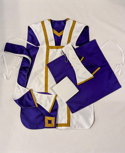 Ultra-Lightweight Travel Vestments — Reversible White & Violet Complete Set