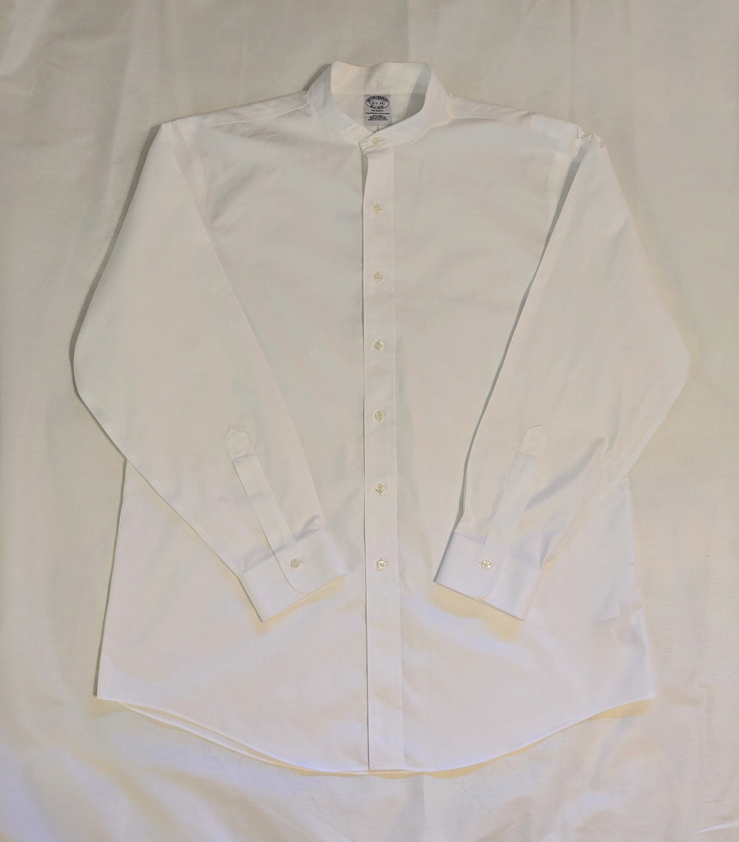 Upcycled BrooksBrothers Clerical Shirt - Size Large